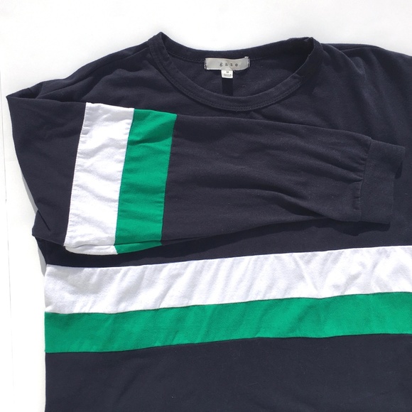 Gaze Color Block Rugby Stripe Cropped Long Sleeve Top M - Picture 4 of 7